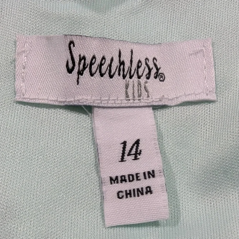 Speechless Kids Mint Green Lace Tulle Rhinestone Party Dress Girls Size 14‎